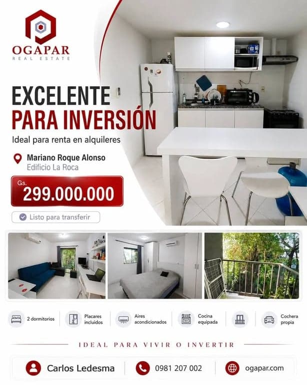VENDO DEPARTAMENTO DE 2 DORMITORIOS IDEAL INVERSION O VIVIENDA CON COCHERA 