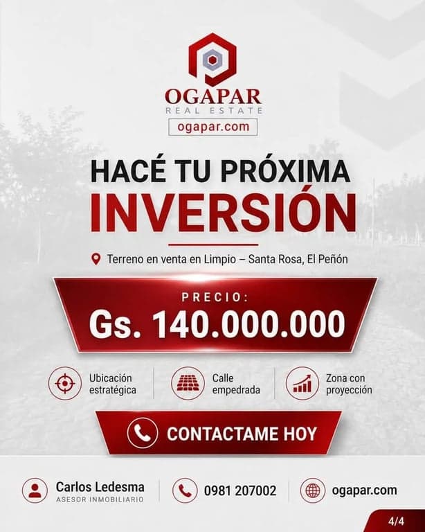 TERRENO EN LIMPIO TITULADO A 80 METROS DE AVDA SAN JOSE AREA ESCOLAR IDEAL VIVIENDA