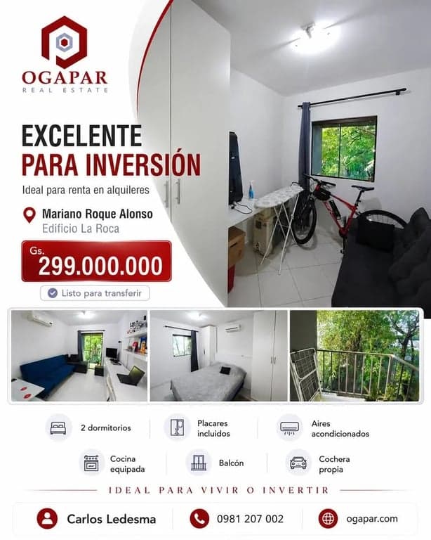 VENDO DEPARTAMENTO DE 2 DORMITORIOS IDEAL INVERSION O VIVIENDA CON COCHERA 