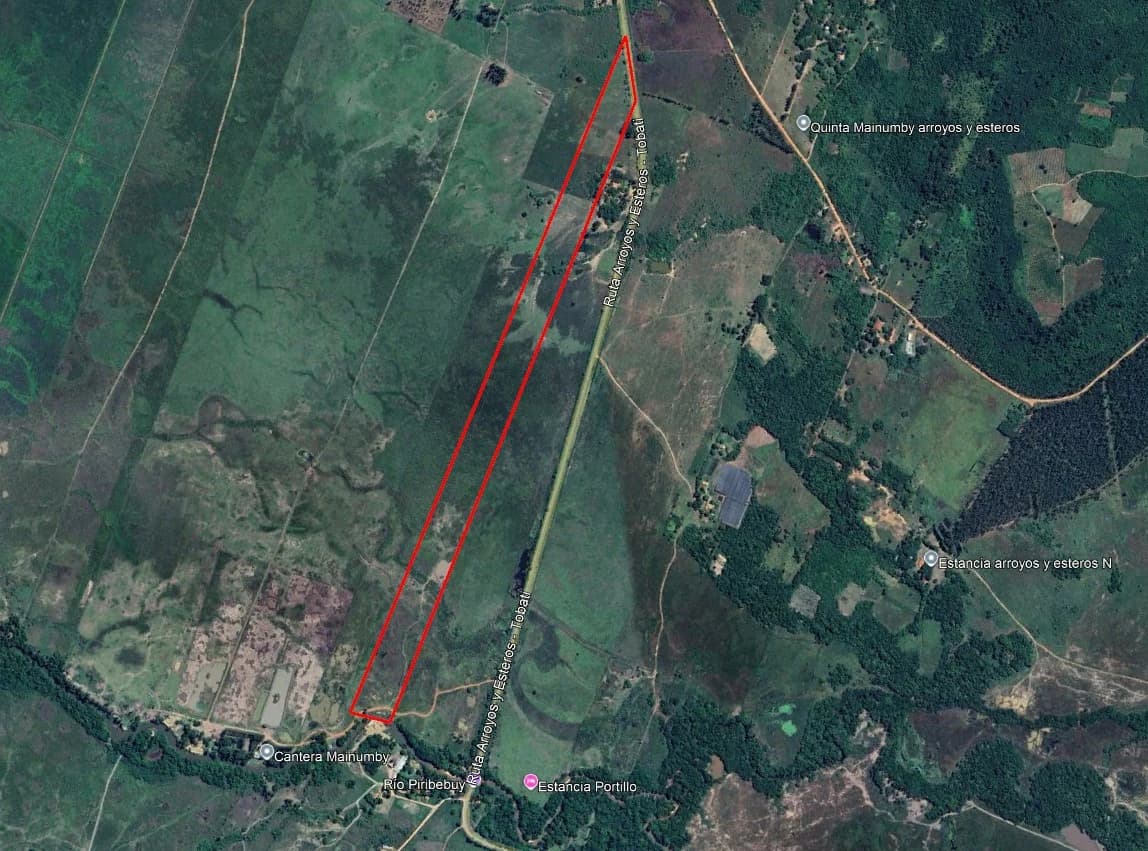 VENDO 20 HECTÁREAS EN ARROYOS Y ESTEROS — RUTA ASFALTADA Y COSTA AL RÍO PIRIBEBUY, foto principal